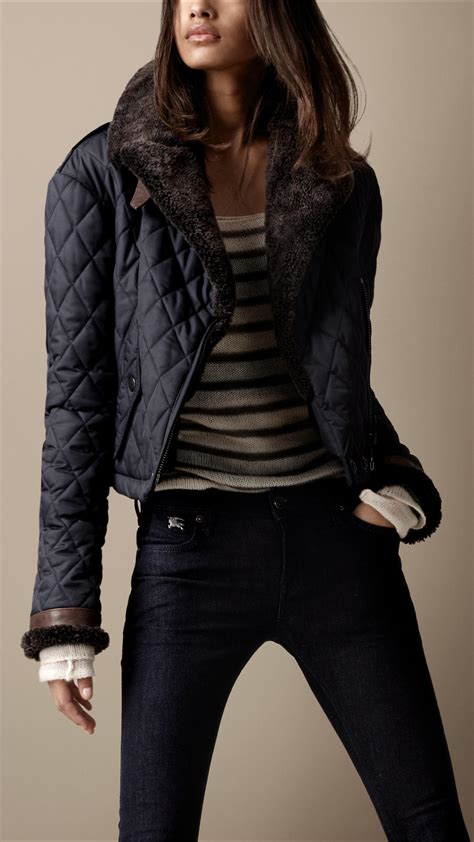 burberry brit wool bomber|Burberry coats for women.